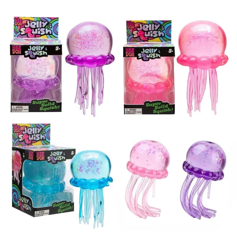 Needoh Jellyfish Tentacles Fidget Sensory Play ADHD Focus Calm Down Squeeze Slow Rise Stretch Toy Non-toxic for Kids Adults Gift