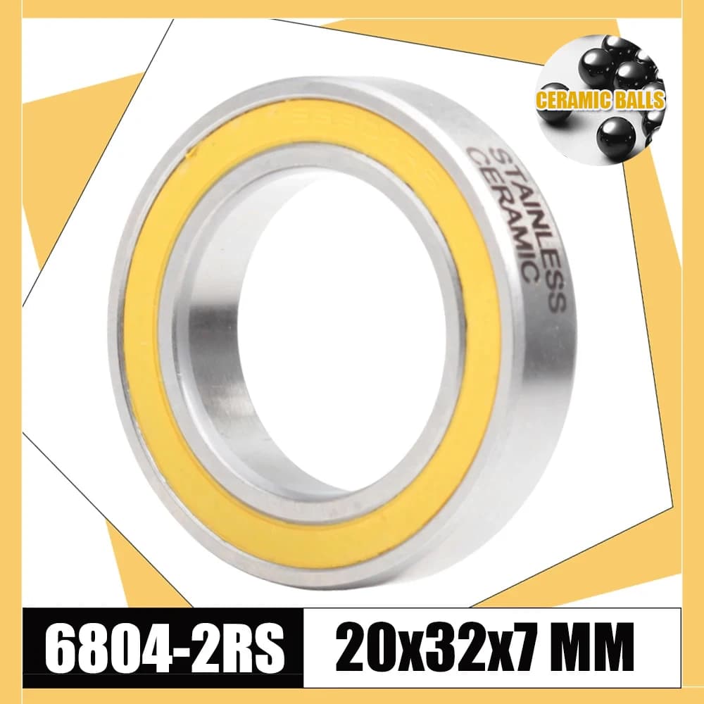 6804-2RS Cuscinetto In Acciaio 20*32*7mm (1 PC) ABEC-3 6804 RS Mozzo Della Bicicletta Anteriore Mozzi Posteriori Ruota 20 32 7 Cuscinetti A Sfere In Ceramica