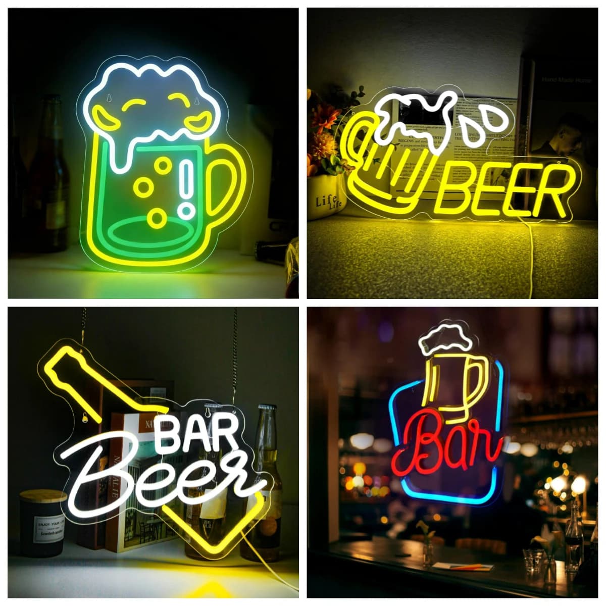 Insegna al Neon a Forma di Boccale da Birra, Luci LED Dimmerabili per Bar, Pub, Ristoranti, Man Cave, Casa, Cucina, Feste, Decorazione Artistica