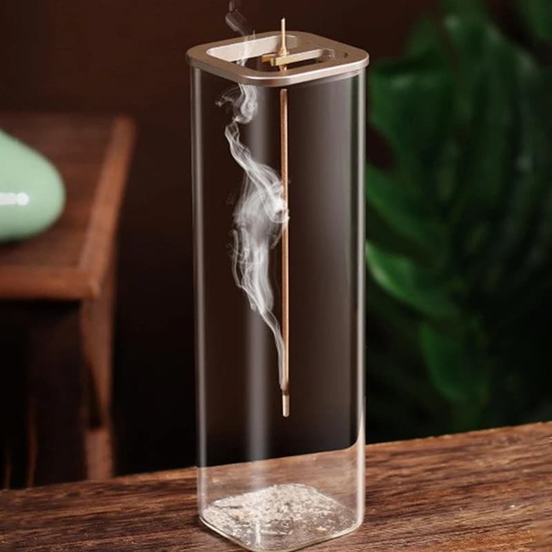 Porta incenso Porta incenso per bastoncini Raccoglitore di cenere in vetro rimovibile Bruciatore di incenso senza disordine Meditazione Yoga Spa e con decoro