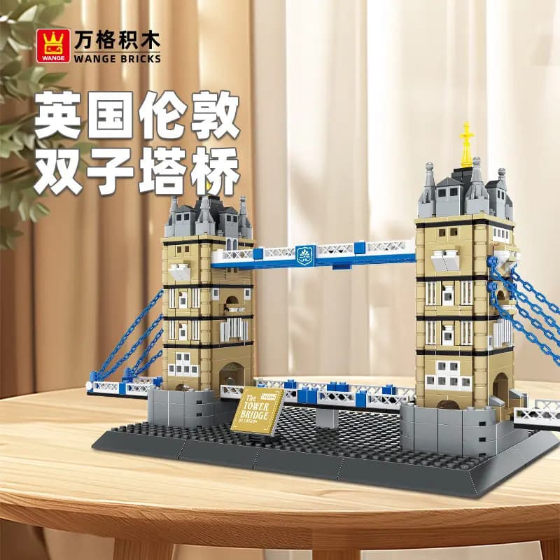 Set di Costruzioni Serie Architettura, 1031 Pezzi, Tower Bridge di Londra, Famoso Ponte Gemello del Regno Unito, Mini Mattoncini per Bambini