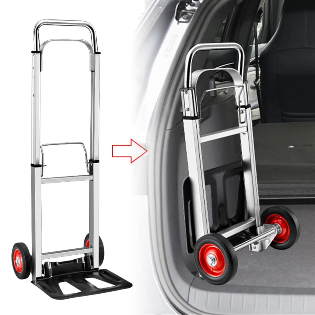 Carrello Pieghevole Multiuso con Manico Telescopico in Alluminio per Interni ed Esterni