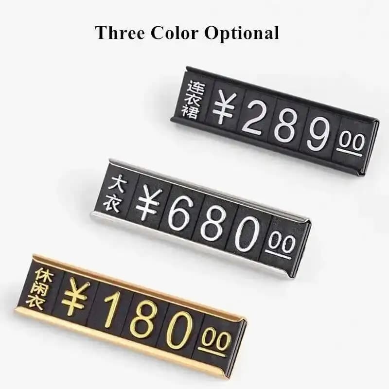 16 Set di Etichette Magnetiche Regolabili per Prezzi in Dollari ed Euro, Supporto per Cartellini Prezzi Digitali