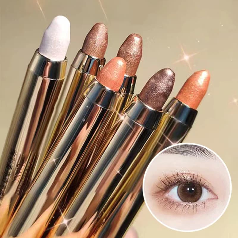 1PC Glitter Evidenziatore Ombretto Matita Glitter Impermeabile Opaco Ombretto Nude Rosa Baco Da Seta Champagne Oro Eyeliner Penna