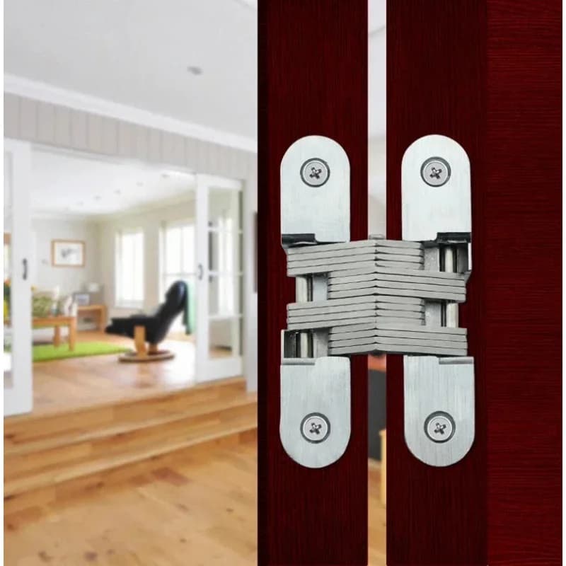 Premium Stainless Steel Hidden Gate Hinge, Invisible Concealed Barrel Hinge for Wooden Box, 180 Degree Folding Heavy Duty Built-