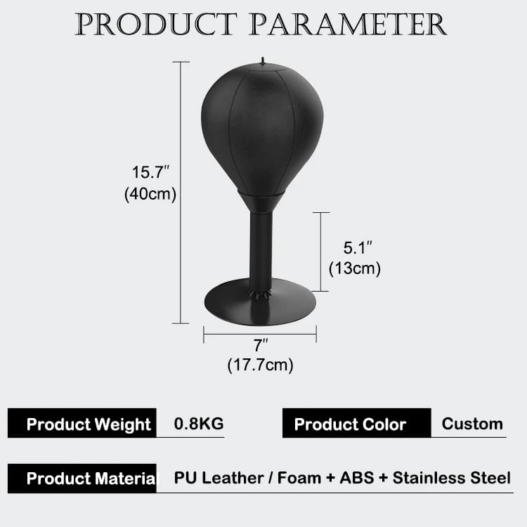 2026 Manufacturer Soft Pu Leather Adjustable Suction Cup Desktop Punching Bag Leather Filled Punching Bag for Kids Adultspromote