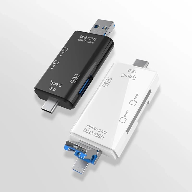 1/2/4pcs 6 in 1 Type C Card Reader USB U-Disk TF Mirco SD Smart Memory Flash Drive Adapter for Mobile Phone Laptops PC Computer
