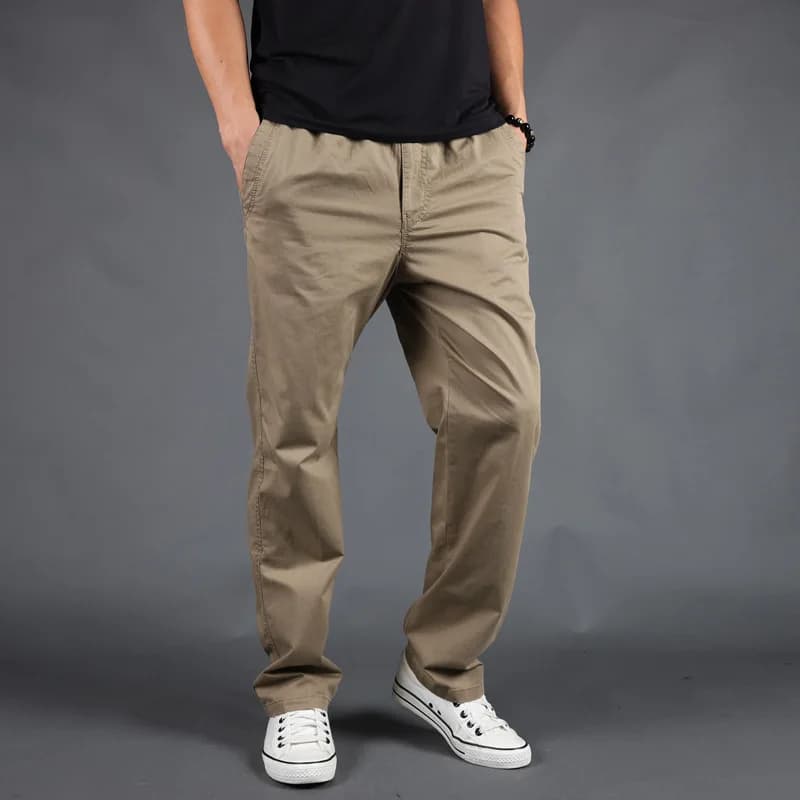 Loose Fit Straight Leg Cotton Workwear Trousers for Men Casual Comfortable Breathable Men's Jeans mid Waist Straight Cut