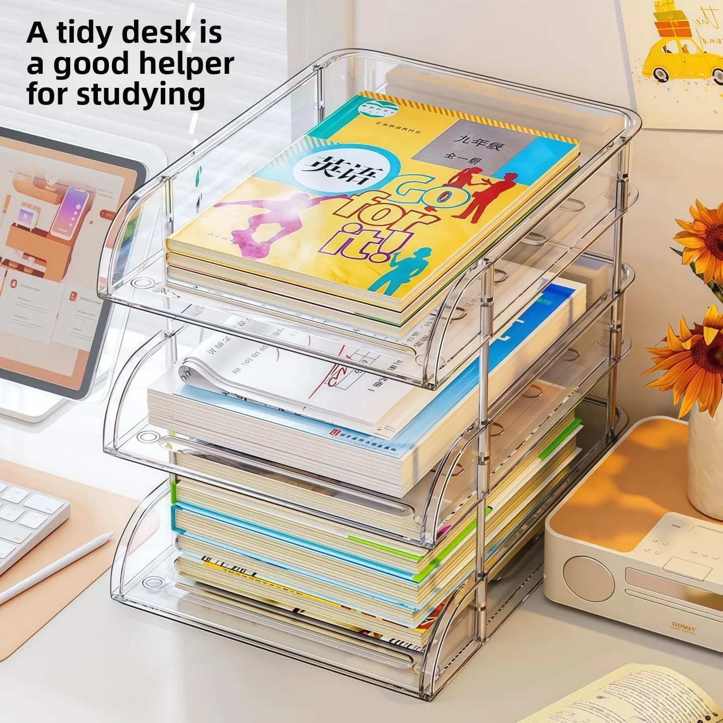 Organizer from Desk in Acrylic, Scaffale per Documenti, Box of Archivio a Strati per Ufficio, Scaffale per Classification a Themes per Studenti