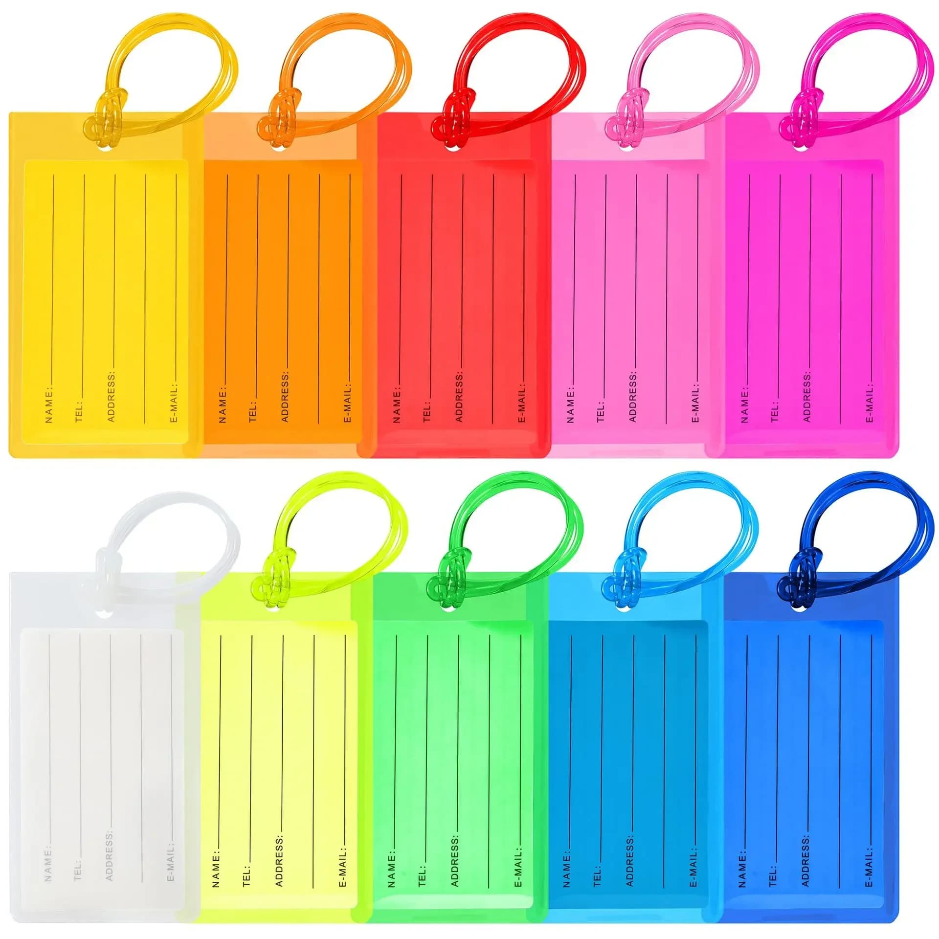 Colorful PVC Cute Bag Label Soft Bag Label for Bag Travel Bag Label Identity Card Holder Accessories