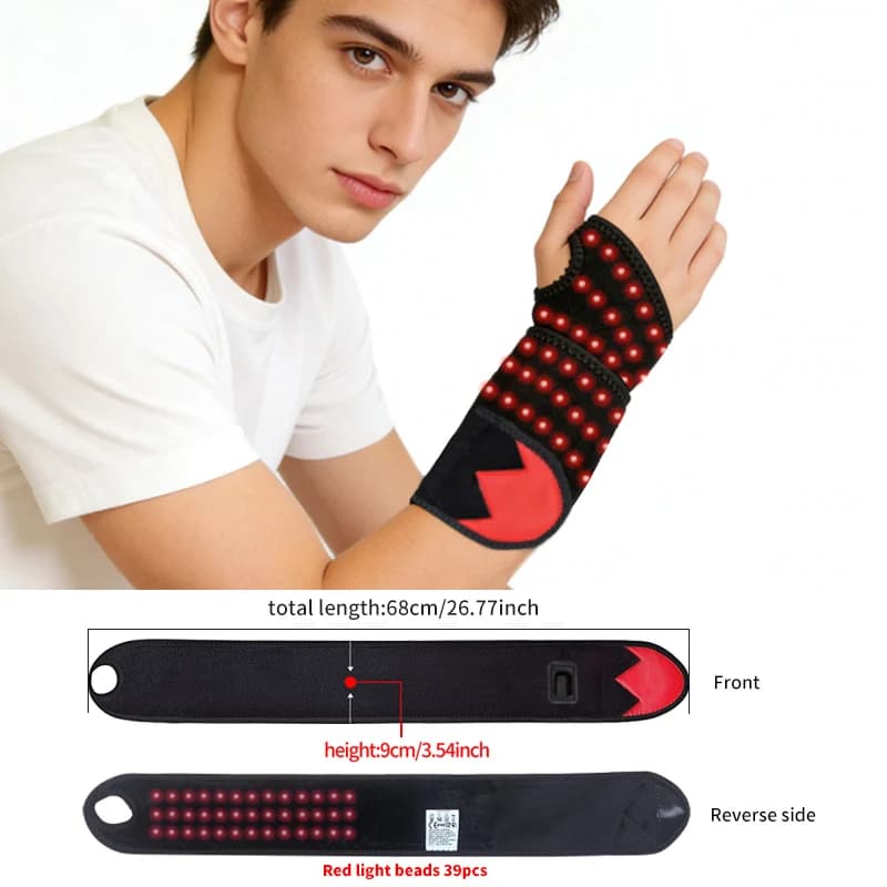 Fascia Massaggiante Riscaldata a Luce Rossa per Polso - Supporto Termico - 3 Livelli - Collo/Gomito/Caviglia/Ginocchio - Relax e Comfort Articolare - Cura Quotidiana del Corpo