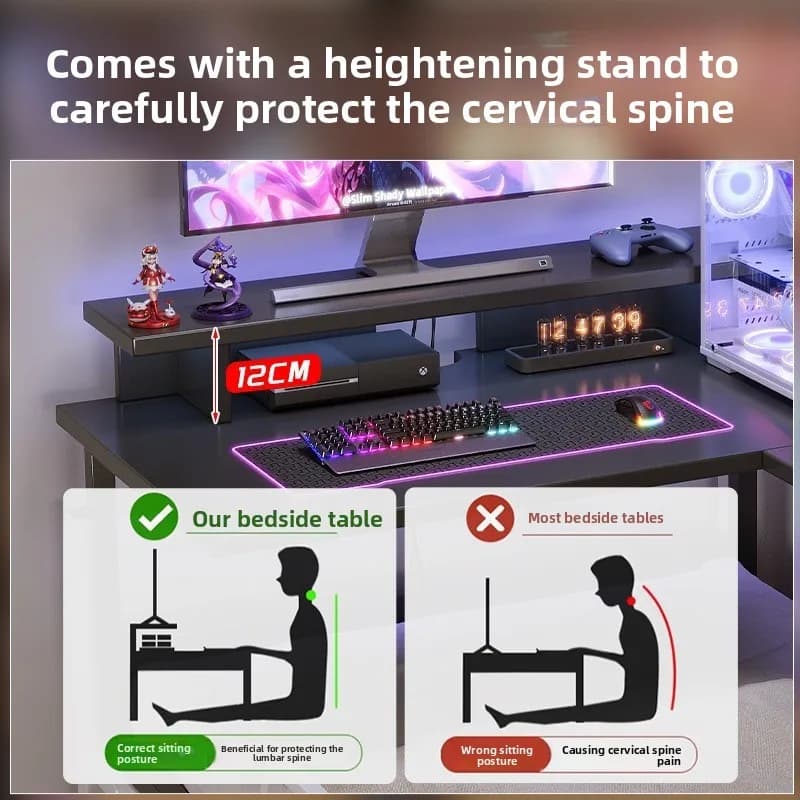 Rotating Lazy Gaming Desk Bedside Dorm Room Computer Desk Suspended Corner Laptop Stand for Office Use
