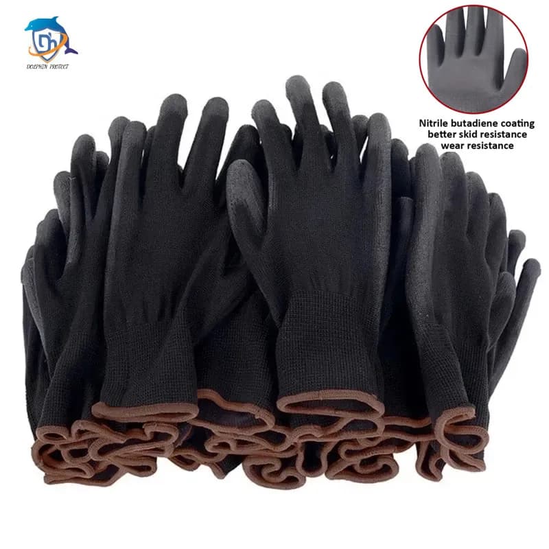 10-50 pairs of nylon gloves PU Safety work gloves Special gloves for repair Gloves coated with palm Supply for carpenter repair