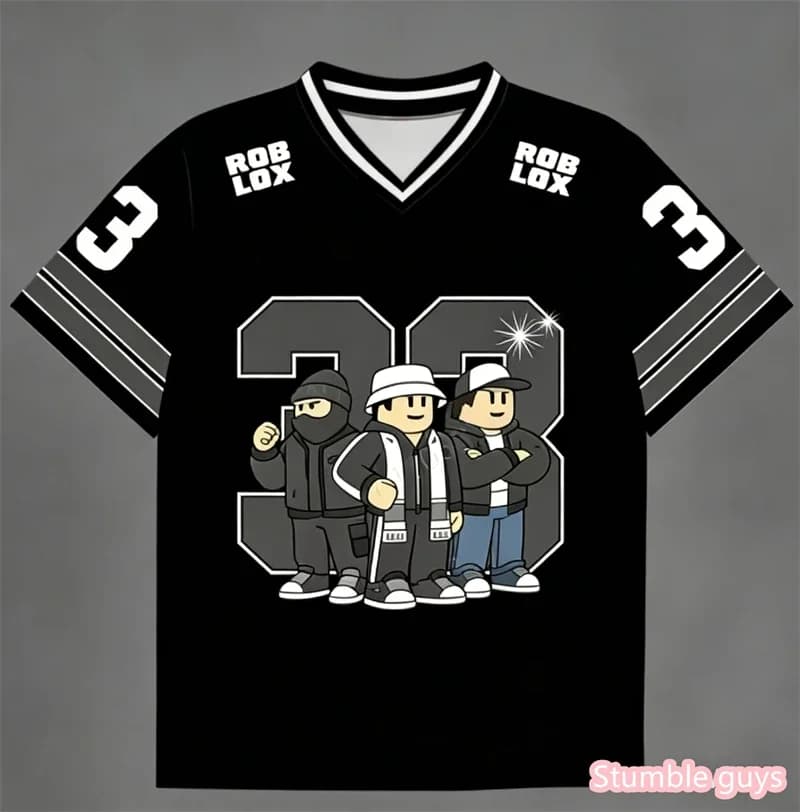 T-shirt stampata Roblox Anime per ragazzi, nuova collezione estiva, casual, per bambini e bambine, a maniche corte, con design a tema gioco, traspirante, per tutti i giorni