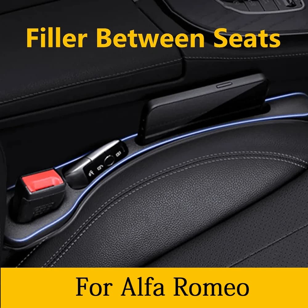 2PCS For Alfa Romeo Stelvio MiTo 159 Giulia Giulietta Car Seat Gap Filler Between Seats Slot Interior Decoration Accessories