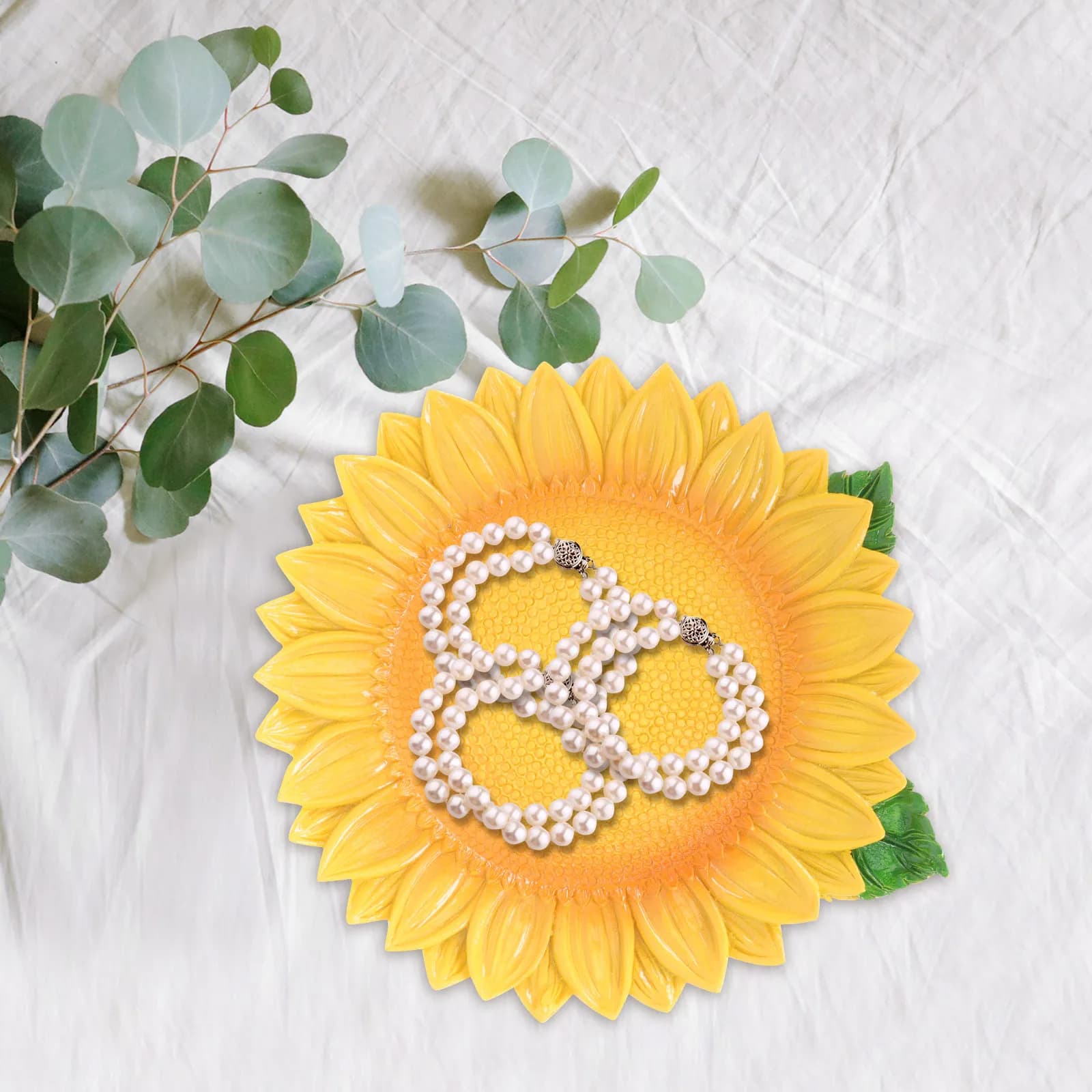 Vassoio Portaoggetti con Design a Girasole, Elegante Piatto di Servizio per Caramelle, Dessert, Frutta Secca, Antipasti, Decorazione Casa, Regalo