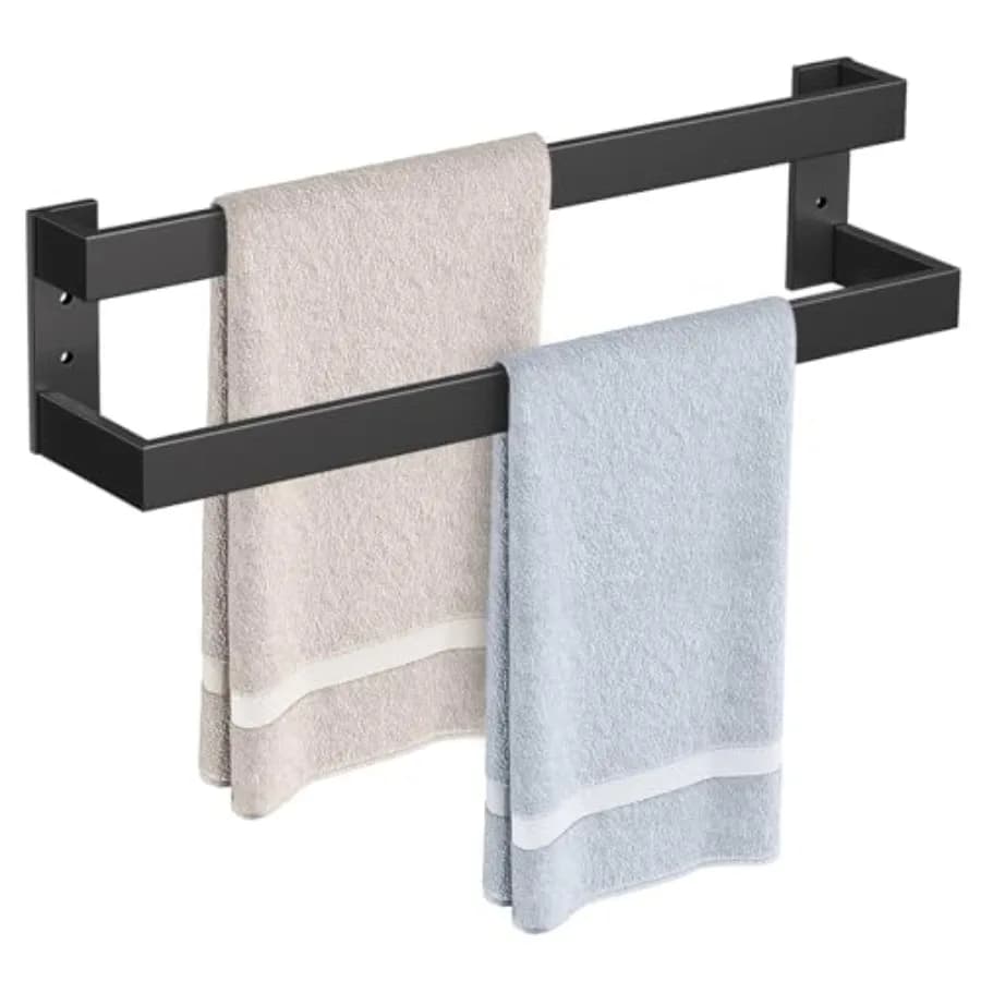 Portasciugamani Doppio da Bagno in Acciaio Inossidabile, Barra Portasciugamani da Parete da 24 Pollici, Accessori per Bagno