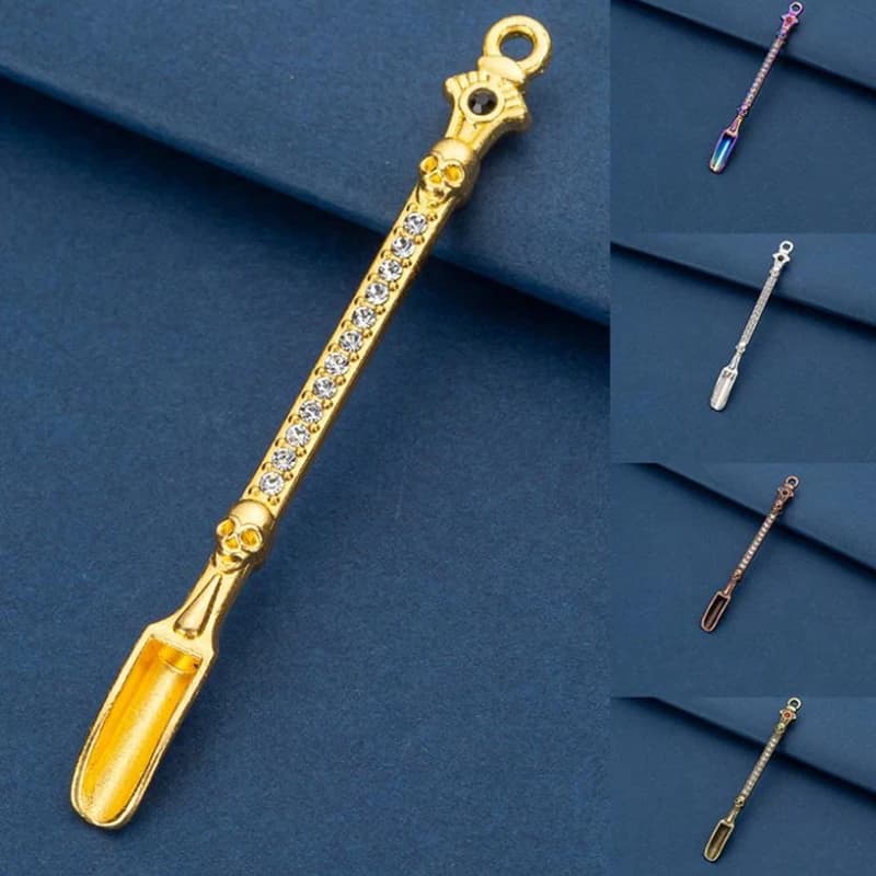【Elegante】1 Pezzo Cucchiaino in Metallo con Mini Paletta per Misurare Polveri, Medicinali, Accessori per Sigarette