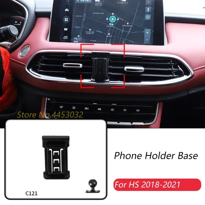 Car Phone Holder Base Special Mounts For MG HS 2018-2021 Fixed Air Outlet Bracket Base Accessories With Ball Head 17mm