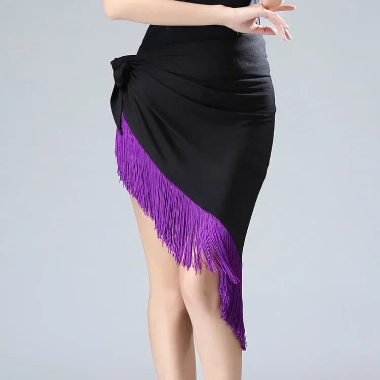 Latin Dance Tassel Hip Scarf Girls Fringed Waist Belly Dance Hip Triangular Skirt Adult Children Multicolor Practise Dance Skirt