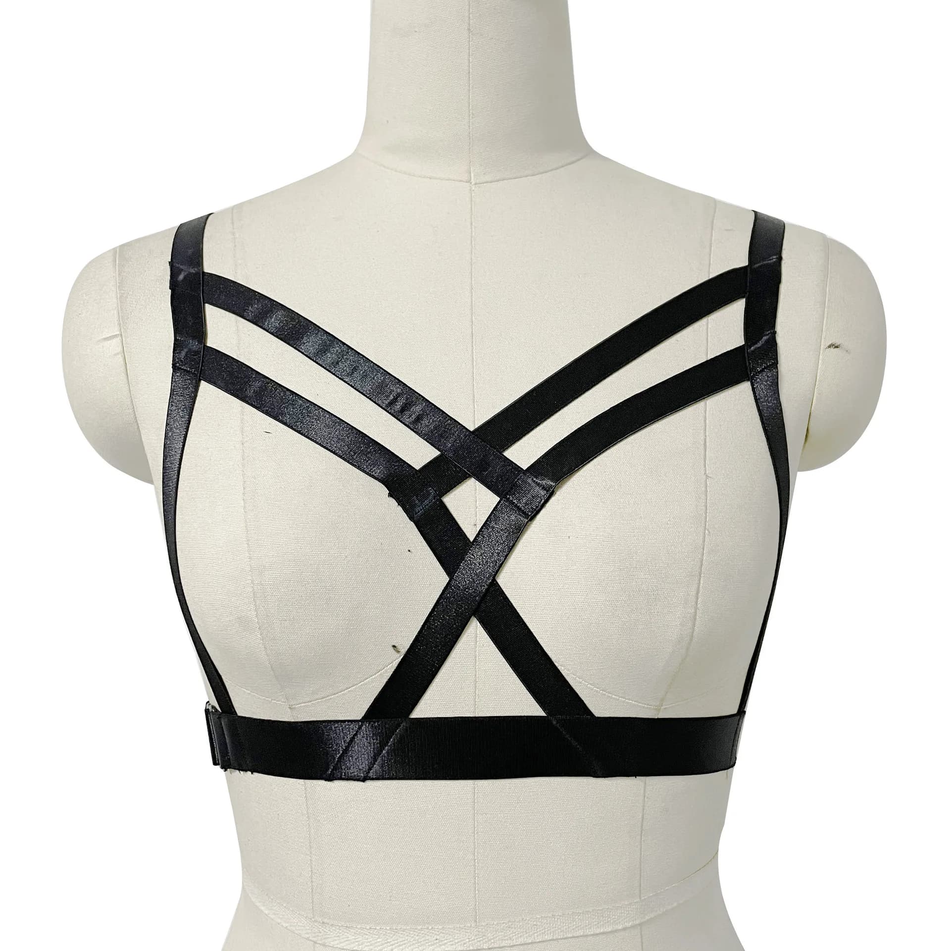 Cintura per imbracatura da donna Punk Goth Imbracatura per il corpo Crop Top Lingerie Cage Bra Dance Festival Rave Wear Imbracatura morbida