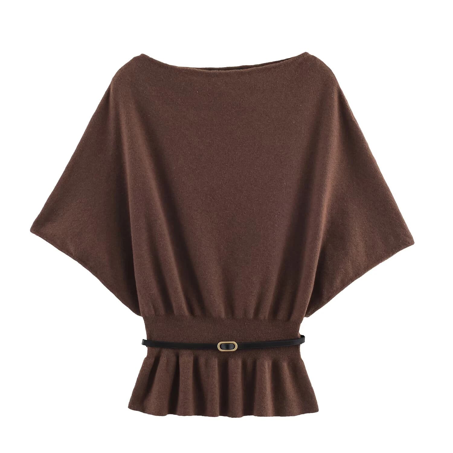 European Style And American Women's Clothing New Autumn 2025 Top With Knit Waist With Simple And Fashionable Stacked Decoration
