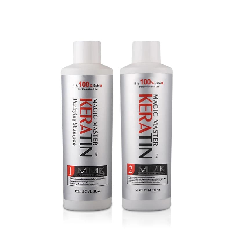 120ml Free Formalin cheratina cocco odore trattamento per capelli naturale + Shampoo purificante raddrizzamento per capelli