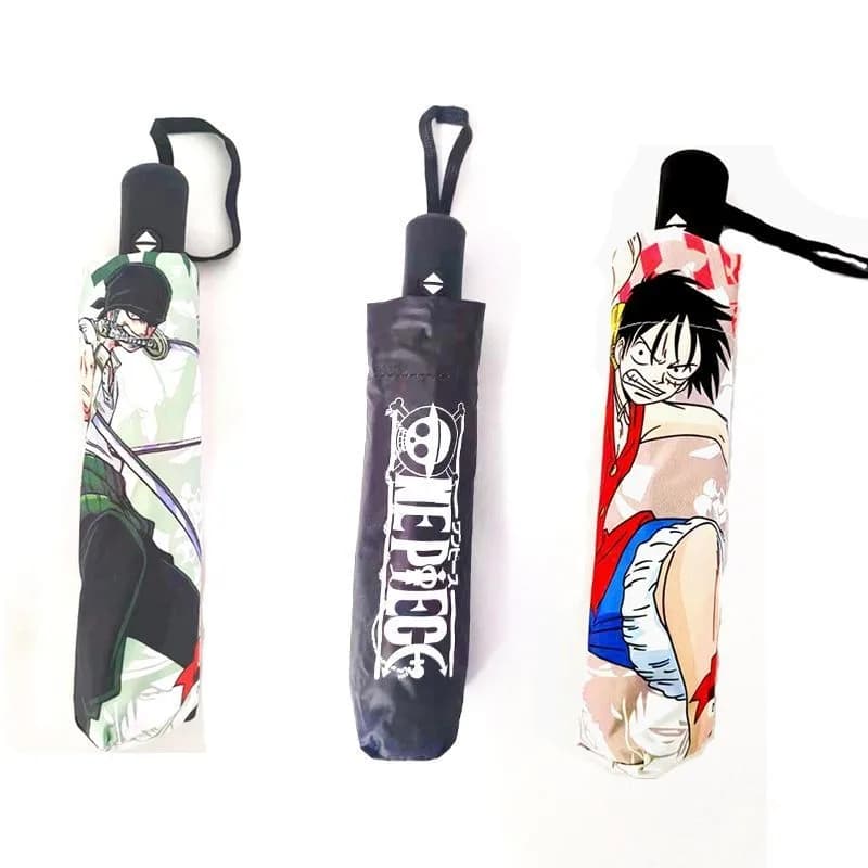 Ombrella automatic One Full Soul Zoro Luffy Qiaoban Nami with sun protection, cute double-use summer umbrella for sun and rain.