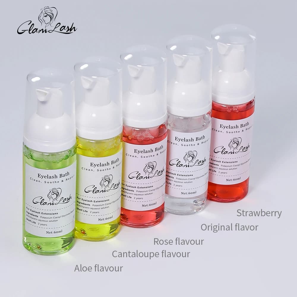 Extension Shampoo Eyelashes GLAMLASH 60ml, Detergent Shampoogeno for Deep Cleaning of Palpebres and Tools for Makeup, Removing Mascara and Colla, for Professional and Home Use