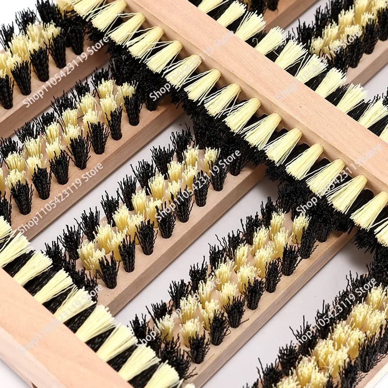 Spazzola per Lucidatura Scarpe Domestica, Strumento di Pulizia Semiautomatico in Legno Massello Portatile per Esterni, Dispositivo per Lucidatura Scarpe per Persone Pigre