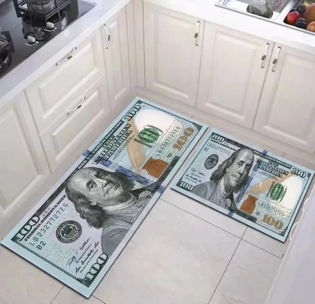 Tappeto Euro Dollaro per Camera da Letto, Soggiorno, Corridoio, Tappeto Lungo 3D, Tappetino Antiscivolo, Tappeto Morbido per Cucina, Decorazione per la Casa