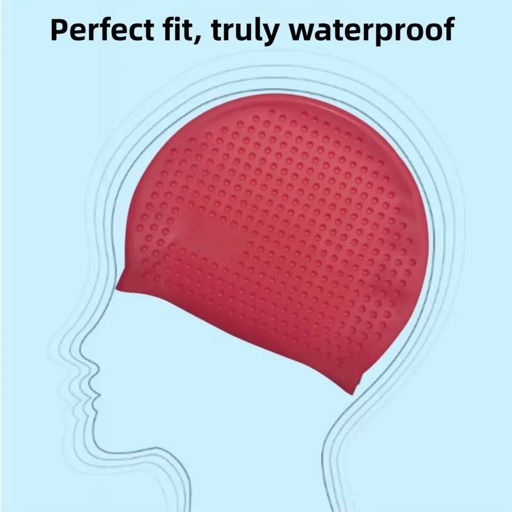 Non-Slip Silicone Swim Cap Elastic Plus Size Snorkeling Cap Long Hair Protection Wrinkle Free Swimming Caps Men Women