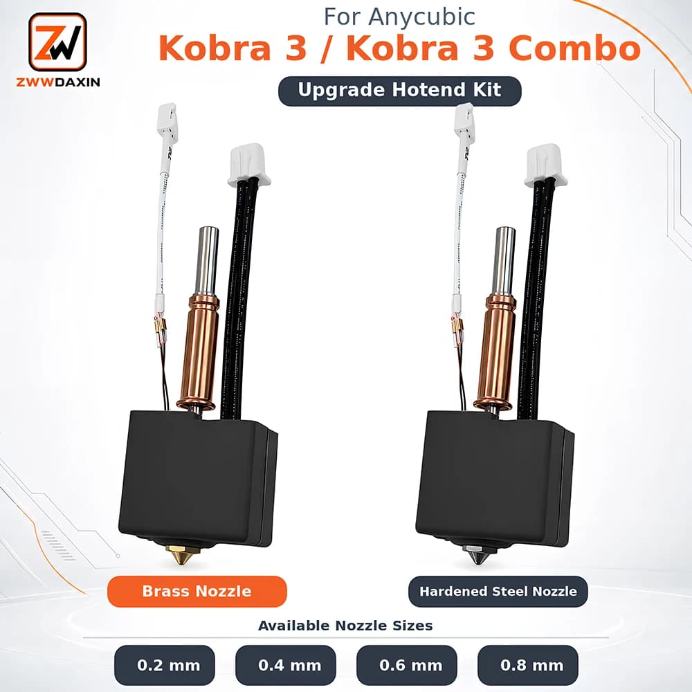 Kit di aggiornamento per Anycubic Kobra 3 Hotend Kobra 3 Combo Hotend Kit Accessori per stampante 3D Hot End Ugello in ottone Termistore Riscaldamento