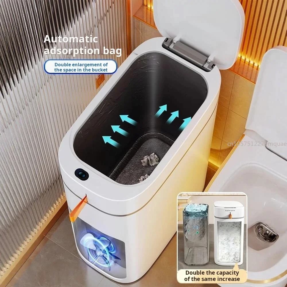 Can-30 Bag Smart Motion Sensor Trash Can, Rechargeable Bin with Auto Garbage Bag Adsorption for Kitchen Bathroom Living Room