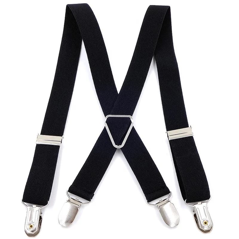 Bretelle da uomo Pantaloni elastici regolabili con retro X Reggicalze da donna per pantaloni 2,5 cm di larghezza 4 clip Bretelle posteriori elastiche regolabili