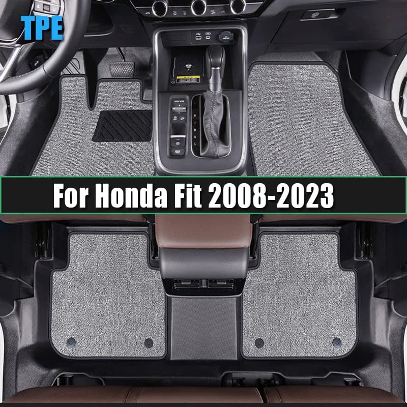 Tappetini per auto in TPE per Honda Fit 2008-2013,2014-2020,2021-2023 Tappeti resistenti all'usura, idee per la decorazione degli interni dell'auto