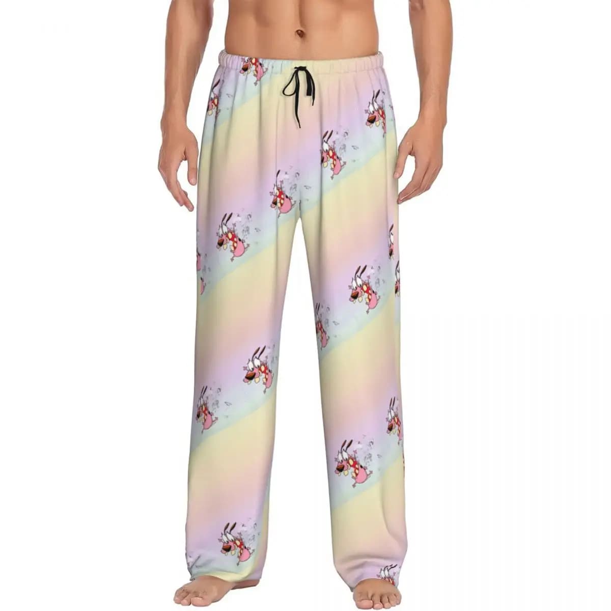 Pantaloni del Pigiama Personalizzati 'C-Courage The Cowardly Dog' per Uomo, con Elastico in Vita e Tasche