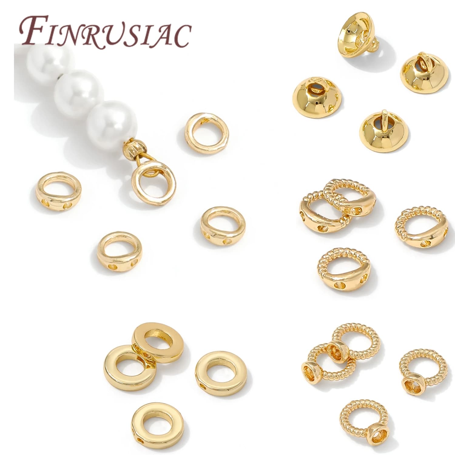 Connettori a 2 fori in ottone placcato oro 18 carati per gioielli, connettore terminale per bracciali, tappo terminale per perline con foro, forniture per la creazione di gioielli