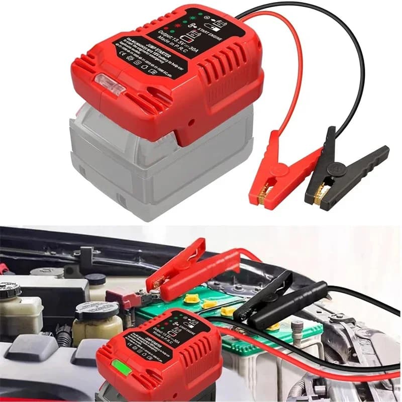 Adattatore per avviamento di emergenza per auto per batteria Milwaukee 18V Cavi booster automobilistici per avviamento di emergenza per batteria per auto calibro 11