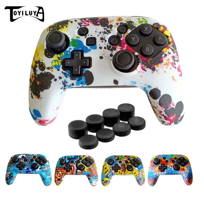 Custodie in silicone morbido per controller N Switch Pro Custodia in pelle Gamepad Joystick Cover Accessori per videogiochi