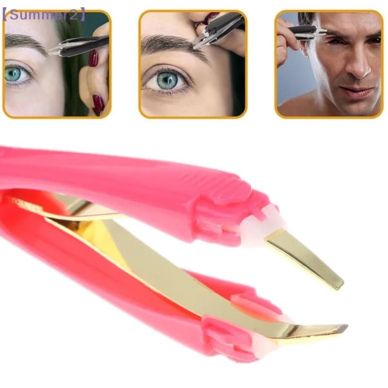 Stainless Steel Eyebrow Tweezers Automatic Retractable Face Hair Beard Removal Eyebrow Trimmer Beauty Hair Puller Makeup Tool{S}