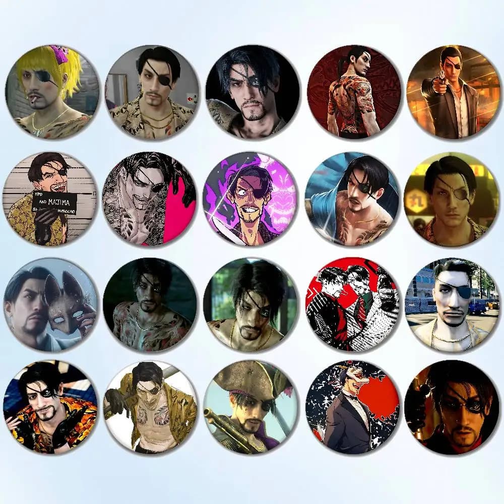Spille Rotonde Love G-Goro Majima Y-Yakuza, Simpatiche Spille a Cartone Animato per Cosplay di Idoli, Fai da Te per Zaini, Abbigliamento e Gioielli