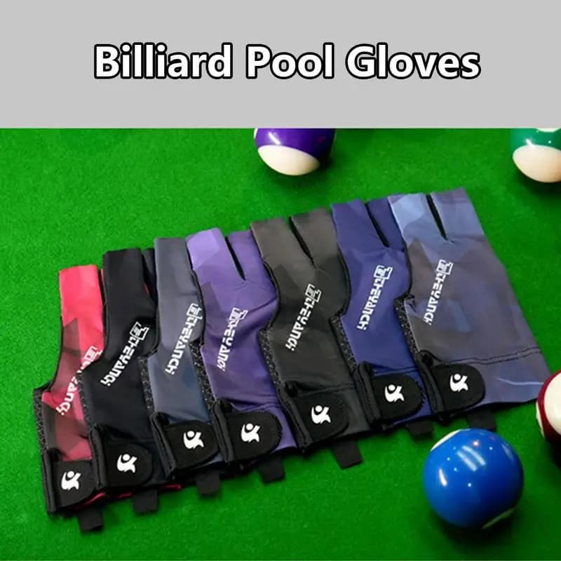 Guanti da biliardo da biliardo con dita aperte Adesivo regolabile Snookers 1pc Guanti da stecca da biliardo Accessori da allenamento portatili morbidi e lisci