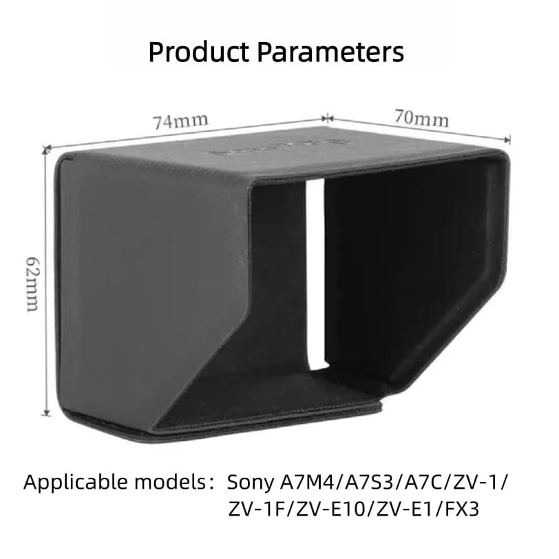 Parasole per Monitor Fotografico, Copertura Pieghevole per Schermo, Visiera Protettiva per Sony A7M4 ZV E10 A7C3 FX3 Alpha 7S 7C