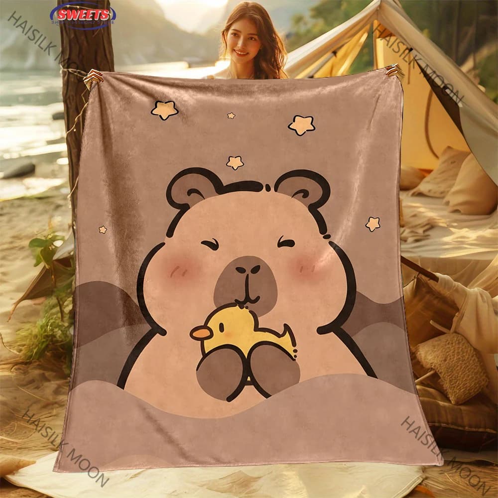 Coperta con stampa capibara Coperta con animali Coperta decorativa per la casa Divano letto Ufficio Tempo libero Coperta per pisolino Regali per famiglia, amici e bambini