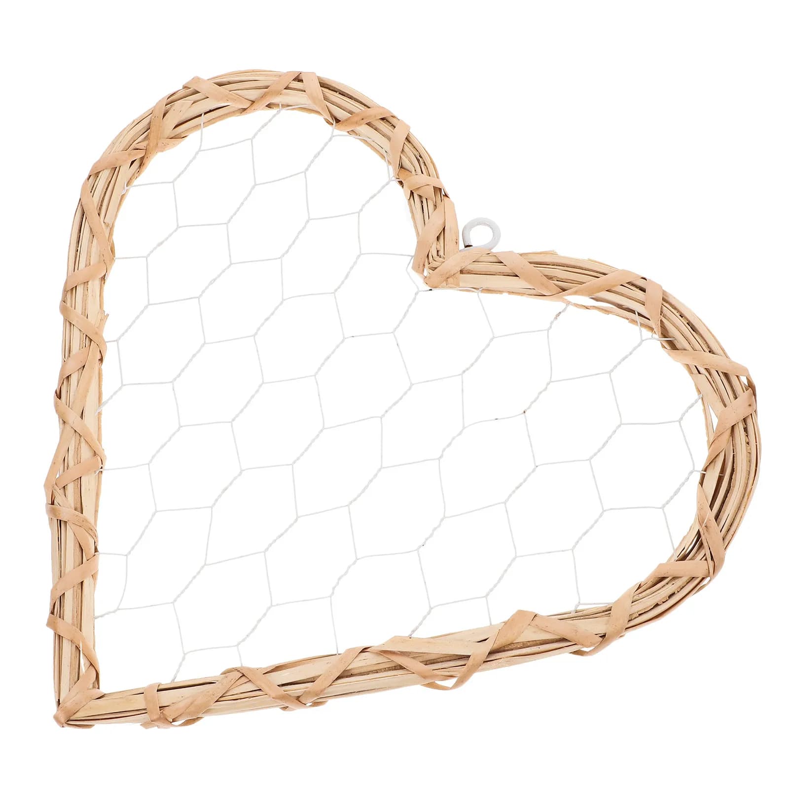 1Set Heart Shaped Woven Picture Frame Willow Garland Wall Hanging Art Display Holder Retro Chic Decor for Bedrooms Living Rooms