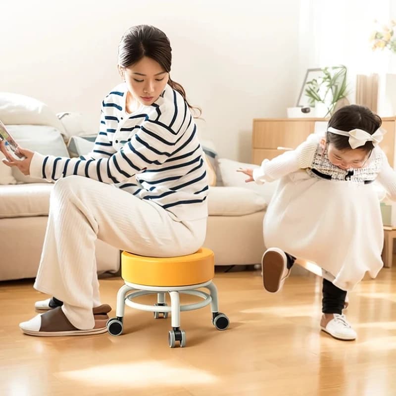 ‌ Sgabello ergonomico girevole con ruote silenziose - Sedile basso per passeggiate, pulizia del pavimento, stuccatura delle piastrelle, cuscino antiscivolo