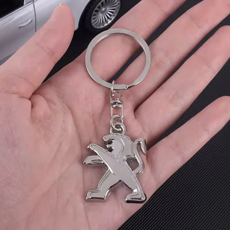 Metal Badge Car Logo Keychain Gift Keyring Key Pendant Accessories For Peugeot 208 3008 308 2008 207 107 508 607 106 406 407 307
