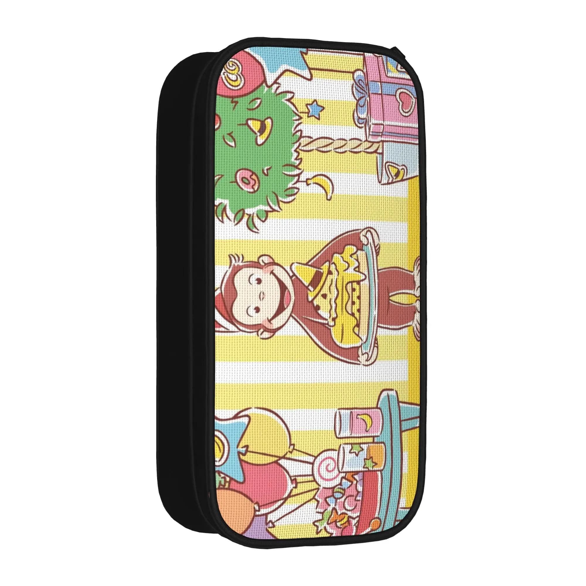 Curious George Monkey Cartoon Pencil Cases Fun Birthday Pen Holder Bag Student Large Storage School Pencilcases Accessories