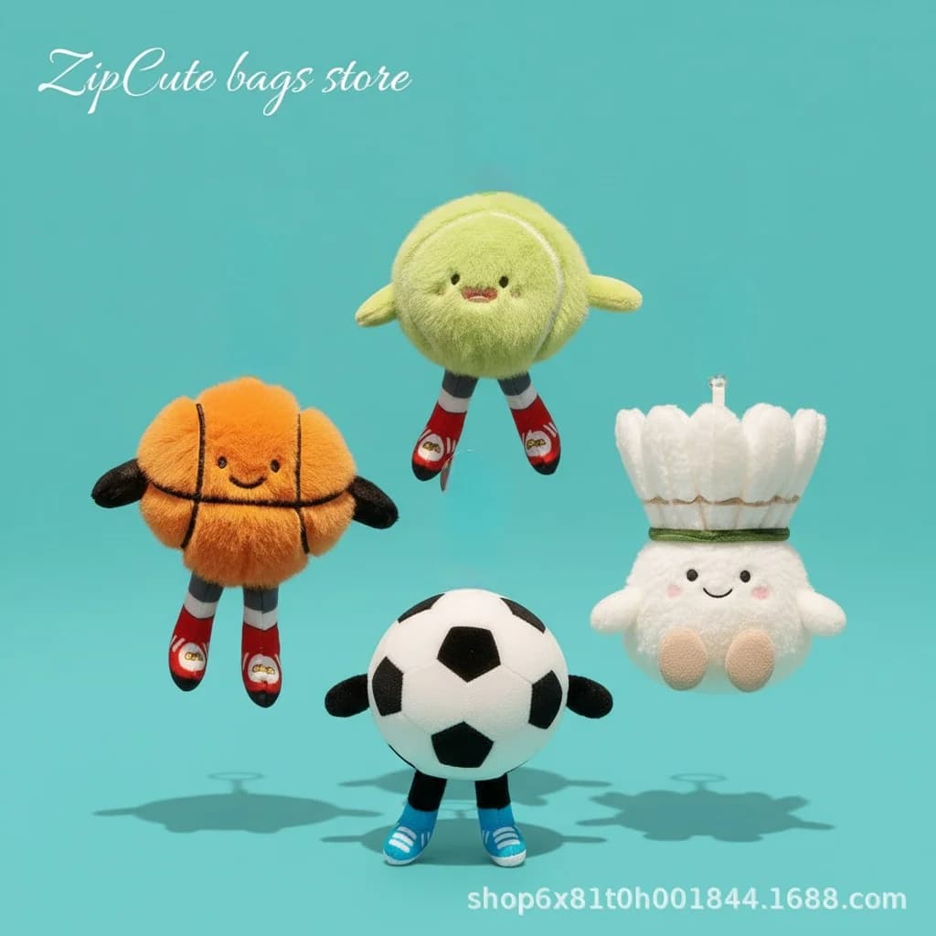 Football basketball dumb doll from badminton cute super cute chains beads bag doll pendulum gift toy pendant